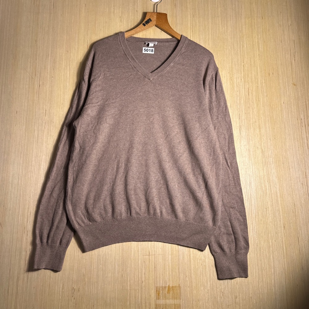 Vintage Gap Sweater Mens Large Brown Cotton Cashmere Blend Long Sleeve Pullover